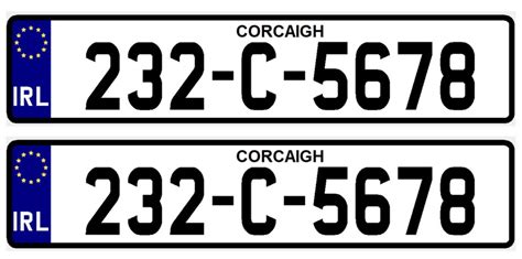 Irish Font on white acrylic plate (Pair) - Irish Number Plates - Ireland Number Plates - NCT ...