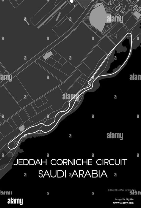 Poster map of Jeddah Corniche Circuit Saudi Arabia Stock Vector Image & Art - Alamy