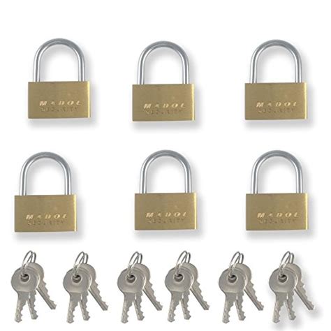 25mm Small Mini Brass padlock with Brass Chromed Keys PACK of 6 all Keyed Alike | eBay