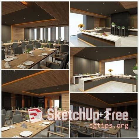 1678 Interior Restaurant Scene Sketchup Model Free Download | Дом