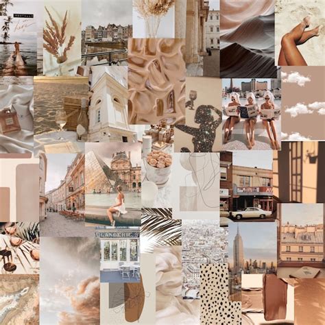 Prêt à imprimer Tan Aesthetic Travel Vibes Wall Collage Kit - Etsy France