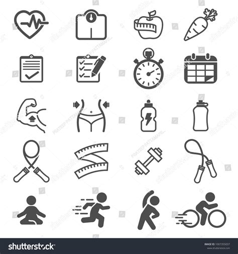 Icons Vector Fitness Health Stock Vector (Royalty Free) 1007355037 ...