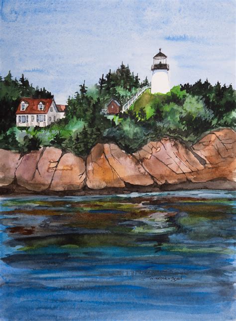 Owls Head Lighthouse | Original Watercolor