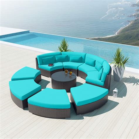 9-piece Round Outdoor Sectional Sofa Set - Modavi by Uduka