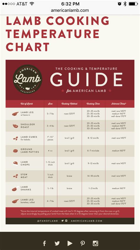 Lamb cooking temperature guide Lamb Patties, Temperature Chart, Greek ...