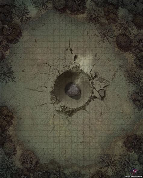 Forest Crater Battle Map 24x30 : r/DungeonsAndDragons