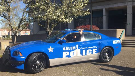 Blue Salem police car debuts for child abuse prevention month