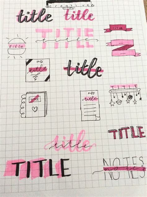 Bullet Journal Ideas and Headings for Your Aesthetic Notes