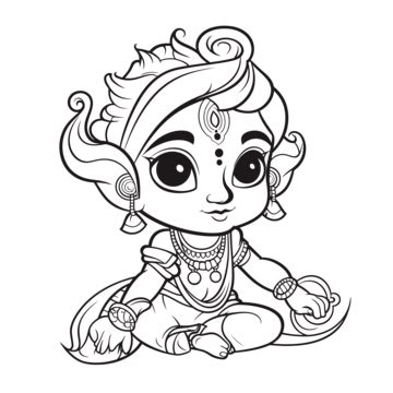 Little Krishna Drawing PNG Transparent Images Free Download | Vector Files | Pngtree