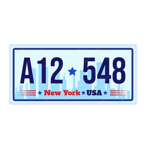 Premium Vector | Car license plate from usa state new york registration ...