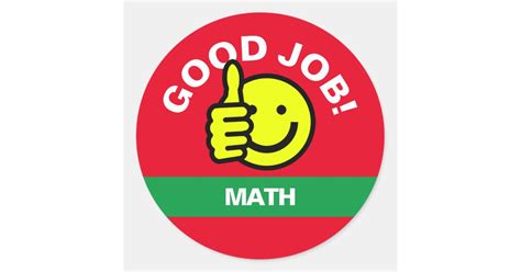 "Good Job" Thumbs Up Smile Sticker—Customize Classic Round Sticker | Zazzle