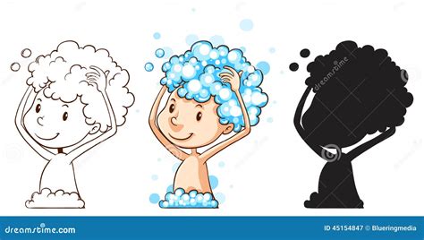 Washing Hair Stock Vector - Image: 45154847