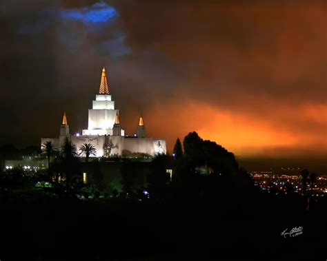 "Oakland Temple at Sunset 20x24" by Ken Fortie | Redbubble