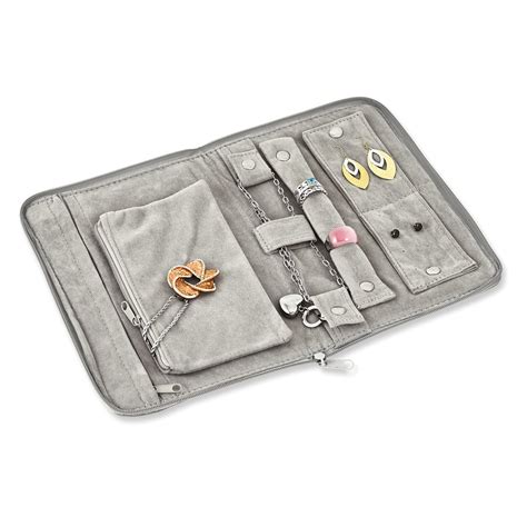 Silver Leatherette Anti-tarnish Jewelry Organizer GM8327 - HomeBello