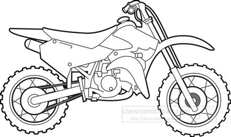 Motorcycle Clipart-off road motorcycle black white outline clipart