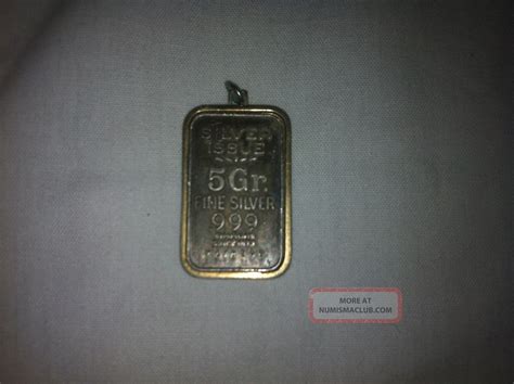 Simmons Silver Issue 5 Gram. 999 Fine Silver Ingot Pendant