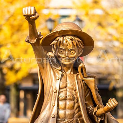 Luffy Statue,Golden Luffy Garden Sculptures Bronze