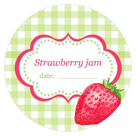 Strawberry jam labels Canning jar labels Jam jar labels | Etsy