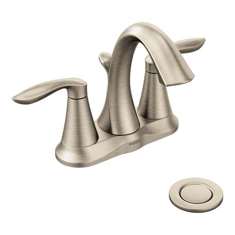 Moen Eva Two-Handle Centerset Bathroom Faucet with Drain Assembly ...