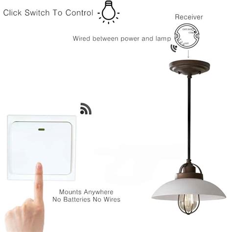 Wireless Light Switch Kit, No Battery & Wiring, Waterproof