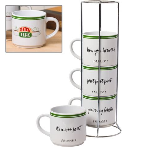 Friends Central Perk 10 oz. Ceramic Mug Stack Set of 4