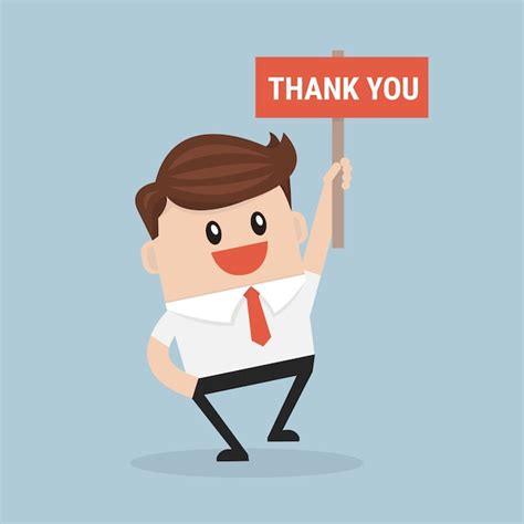 Premium Vector | Businessman hands holding thank you sign vector