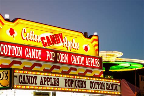 Carnival Food Concession Stand Sign At County Fair Amusement Park Stock Photo - Download Image ...