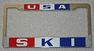 NEW! USA SKI License Plate Frame Fits 1956 to Current US Plates Skiing ...