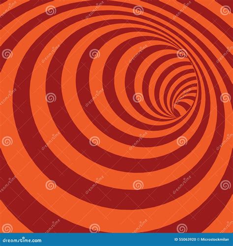 Orange Spiral Striped Abstract Tunnel Background Stock Vector ...