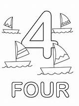 Coloring Number 4 Worksheets Pages With Numbers sketch template