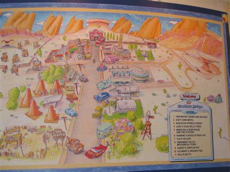 RADIATOR SPRINGS MAP ( Disney Pixar CARS ) | Radiator springs, Disney ...