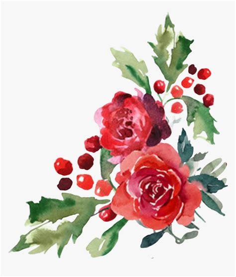 Transparent Watercolor Roses Clipart - Red Watercolor Flowers Png, Png Download , Transparent ...