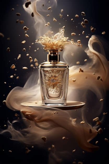 Premium AI Image | a bottle of perfume with a splash of liquid in the background