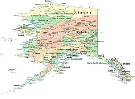 Printable Alaska Map With Cities