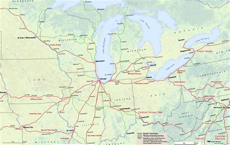 Midwest Amtrak Route Map