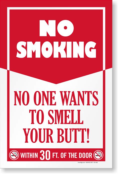 Funny No Smoking Signs | Humorous No Smoking Signs