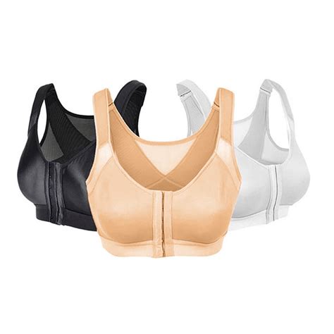 3pcs Bralettes for Women Bra For Seniors Front Closure Sora Bra For Older Front Closure Embraced ...