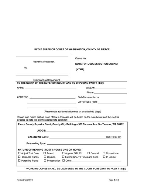 Pierce County Superior Court S 2010-2024 Form - Fill Out and Sign Printable PDF Template ...