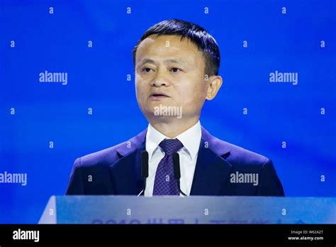 --FILE--Jack Ma or Ma Yun, chairman of Alibaba Group, delivers a speech during the 2018 World ...