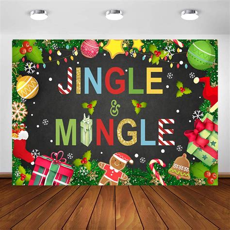 Buy Avezano Jingle and Mingle Party Backdrop Christmas Holiday Merry Little Christmas Party ...