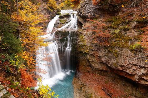 HD wallpaper: Waterfall in Ordesa y Monte Perdido National Park, Nature ...