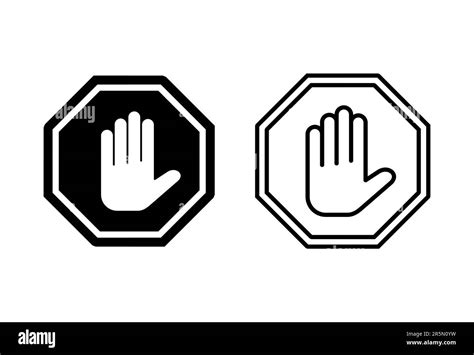 Stop icon set. stop road sign. hand stop icon vector Stock Vector Image & Art - Alamy