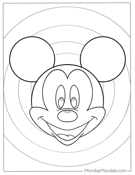 Mickey Mouse Face Coloring Page