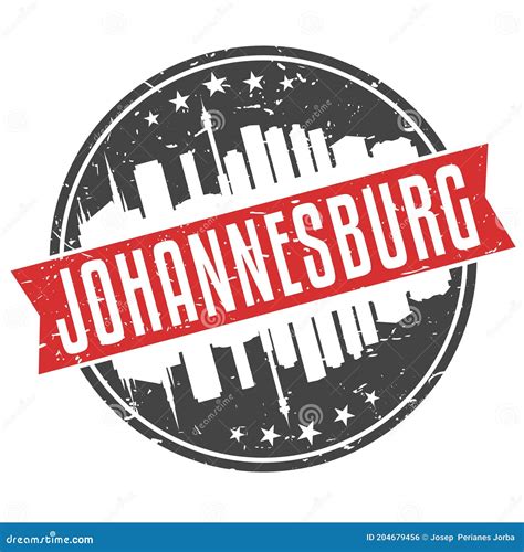 Johannesburg South Africa Round Travel Stamp Icon Skyline City Design ...