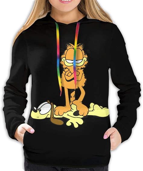 Hdadwy Hoodies Dear Garfield Long Sleeve Hooded Sweatshirt Activities Pullover Hoodie with Front ...