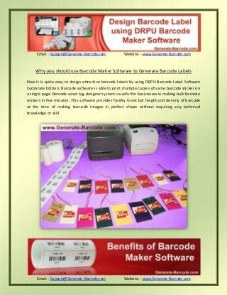 Why you should use barcode maker software to generate barcode labels