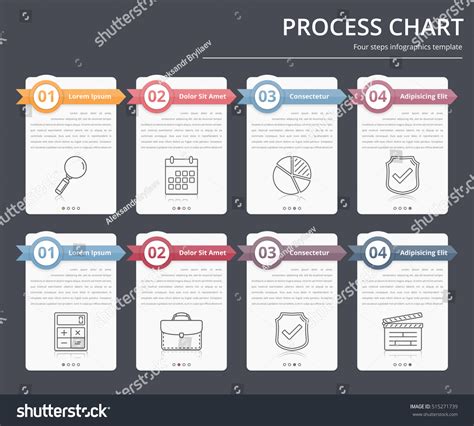 Process Chart Flow Chart Template Infographics Stock Vector (Royalty ...