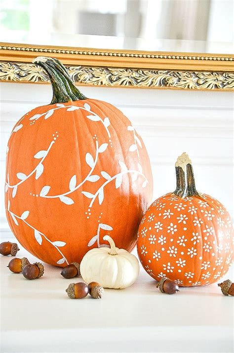 Patterns Painted On A Pumpkin DIY - StoneGable