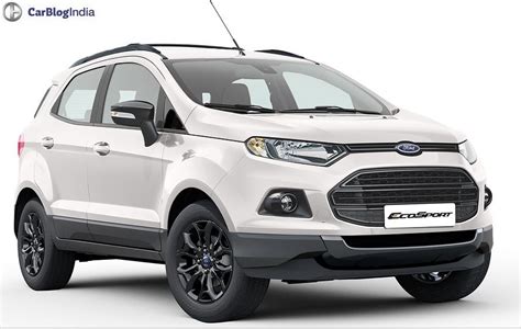 2016 Ford EcoSport Black Edition White Front Angle official image - CarBlogIndia