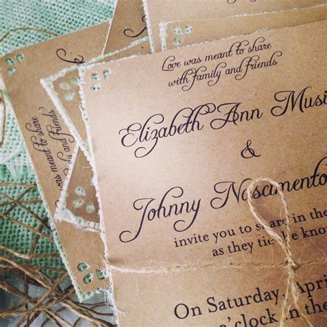 Mint Wedding Invitations with Mint burlap on kraft